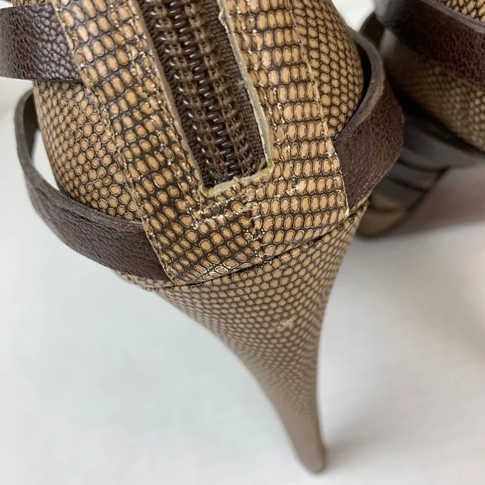 7 For All Mankind Caged Heeled Sandals Size 7.5 - Picture 5 of 8